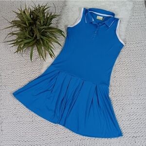 Nicklaus Girl's Blue Sleeveless Golf Pleated Tennis Dress, XL